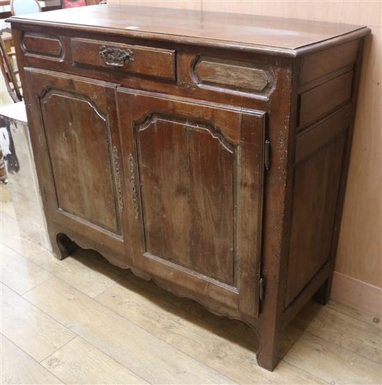 A 19th century French oak side cabinet W.134cm